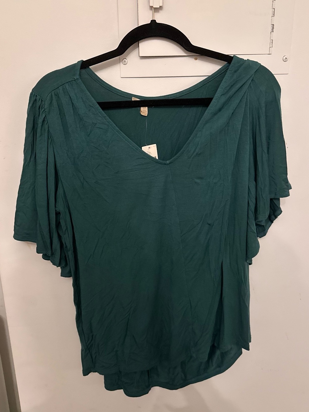 Anthropologie Bordeaux S Neck Wing Arm Blouse Size Small NWT